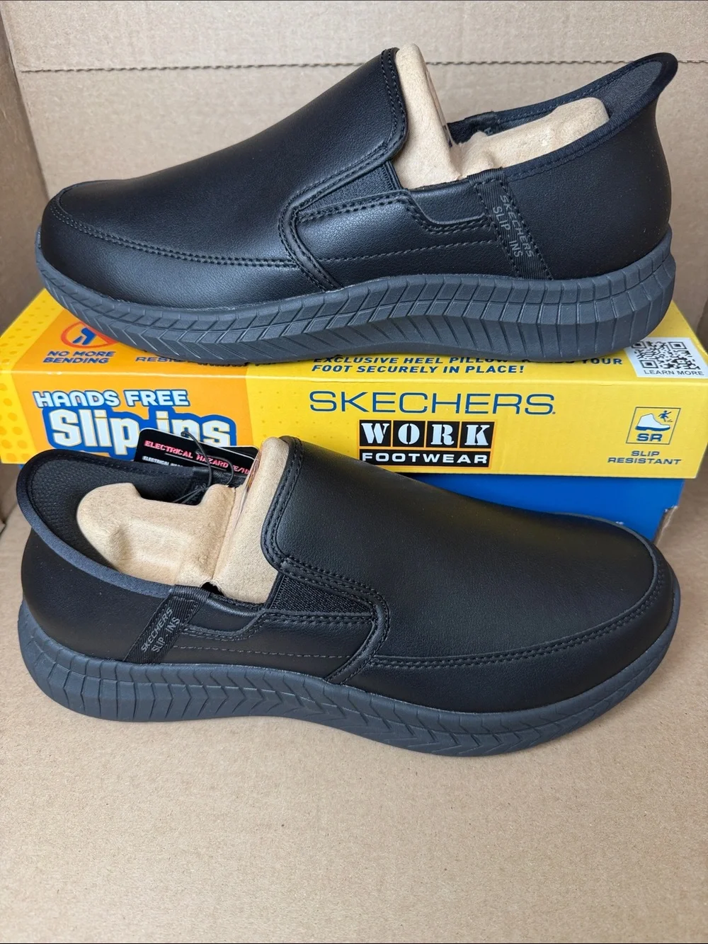 Skechers Black Slip-On Casual Work Loafers